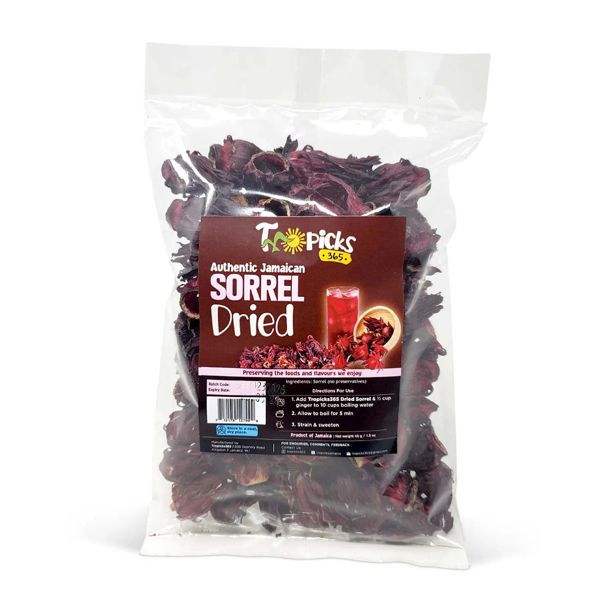 Tropicks365 Authentic Jamaican Sorrel Dried, 45g